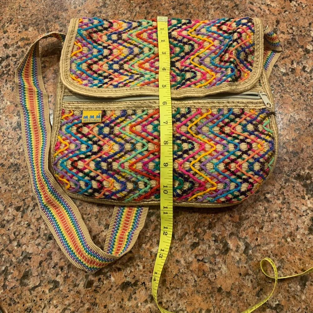 Boho M.M.M Artesanias quilted rainbow crossbody bag